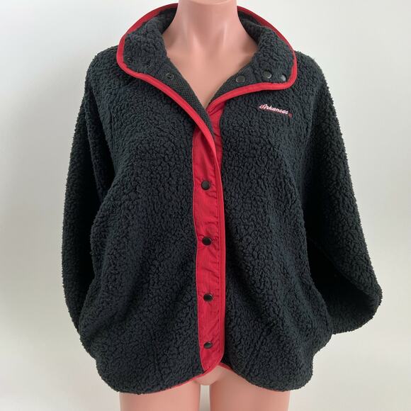 Victoria's Secret PINK Collegiate Collection Fleece Snap Button Black Jacket XS - Picture 4 of 10